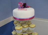 40th Birthday Flower Cake & Cup Cake Tower