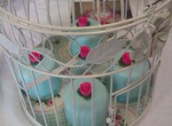 Duck Egg Individual Cakes in Birdcage