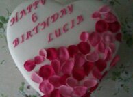 Heart & Petals Pink Birthday Cake - £40