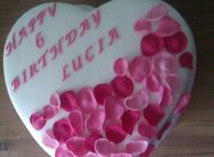 Heart & Petals Pink Birthday Cake - £40